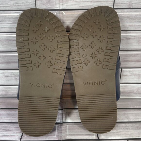 Vionic Women's Navy Blue Leather Georgie Mules Shoe Size‎ 5-NEW - Picture 7 of 8